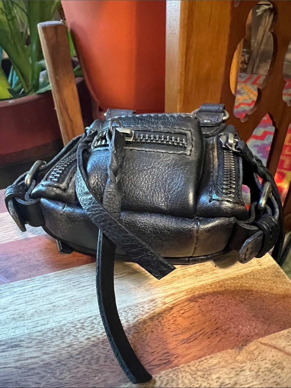 We the Free People Emerson micro mini tote coin purse bag black - Picture 4 of 7